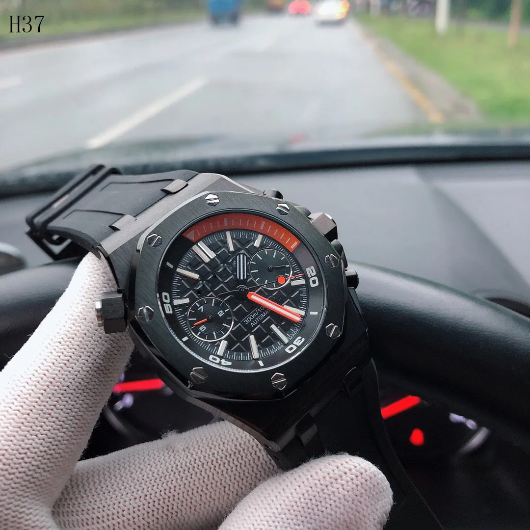 Мужские часы Механические Роскошные модные брендовые резиновые мужские