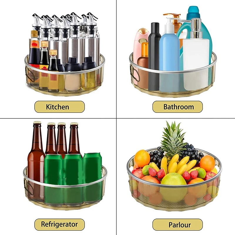 

Lazy Susan Turntable Non-Skid Cabinet Pantry Under-Sink Rack 2 Pack