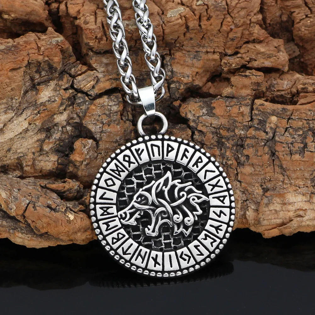 Мужское ожерелье из нержавеющей стали 316L норвежский викинг odin's wolf rune vantage с