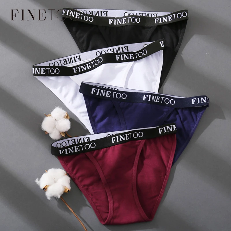 

FINETOO Letter Cotton Panties Women M-XL Low-rise Underpants Ladies Briefs Soft Underwear Female Lingerie Comfortable Panty 2021