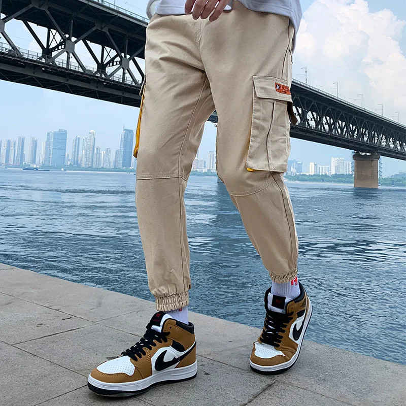 Брюки карго для мужчин свободные хлопковые спортивные забавные штаны уличная