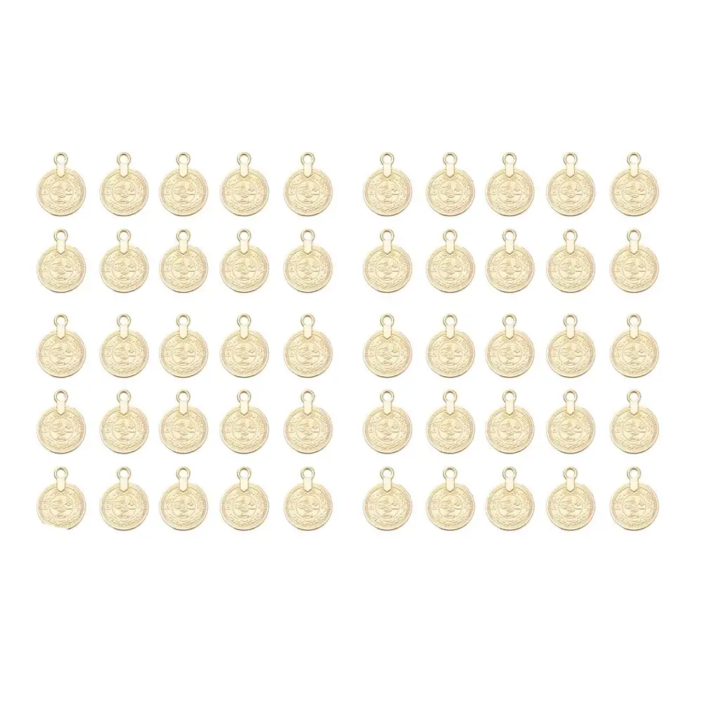 50pcsGold Цыганский Бохо пляжный шик Резьба Цветок Монета Шарм для изготовления ювелирных изделий фестиваль Серебряный тон этнический турецкий Индийский Племенной аксессуары - Окраска металла: 50pcsGold