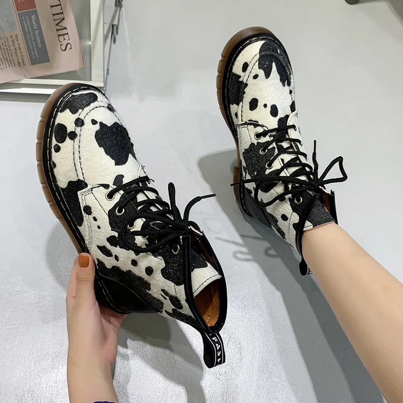

Fashion Mix Color Low Heels Ankle Boots Women Autumn Round Toe Lace-up Flock Short Boots Woman Casual Non-slip Booties