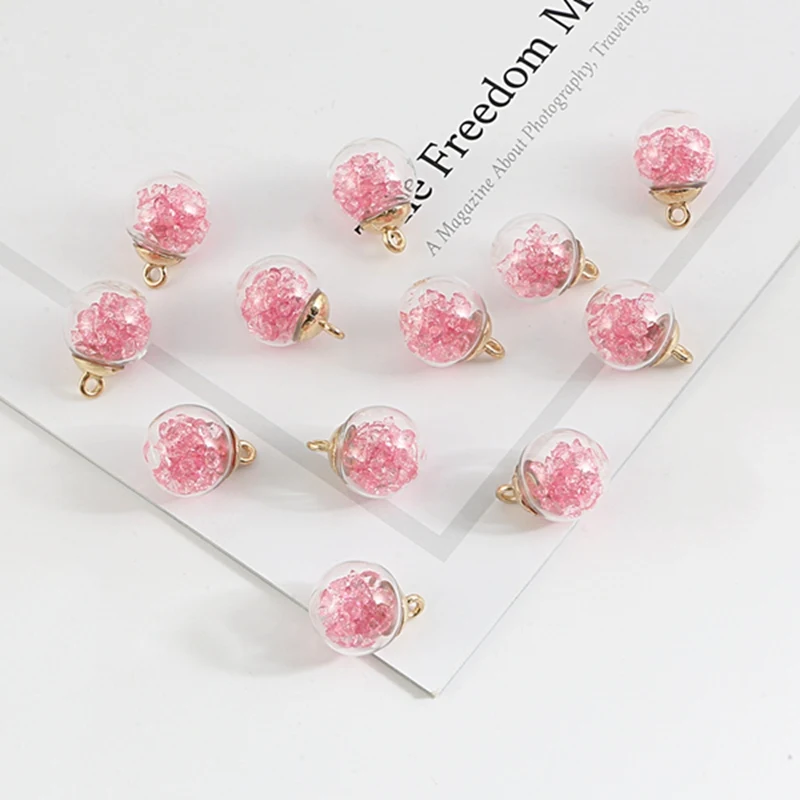 Pink Красочные 15 x21mmпрозрачные стеклянные Шаровые Подвески в виде звезд поиск для волос ювелирные изделия аксессуары серьги амулеты - Окраска металла: Pink