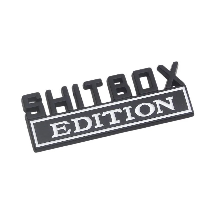 

Металлическая хромированная Наклейка 3D на автомобиль, эмблема SHITBOX EDITION, значок на багажник автомобиля, боковой корпус, стикер для царапин, автоаксессуары