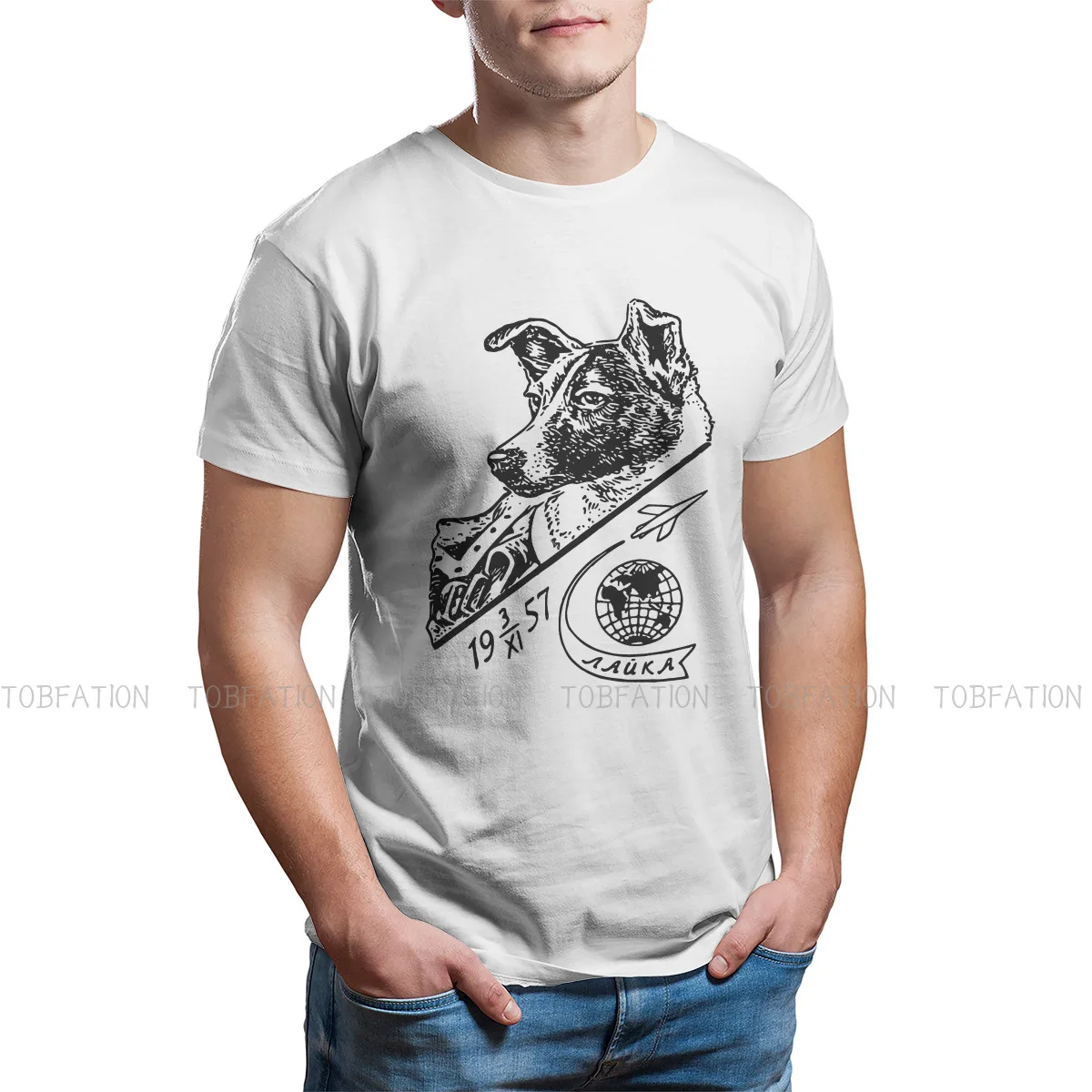 Футболка мужская оверсайз с круглым вырезом из чистого хлопка