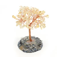 fashion ornaments natural stone citrine gravel tree of life home ornaments for decorating bedrooms study rooms toilets etc
