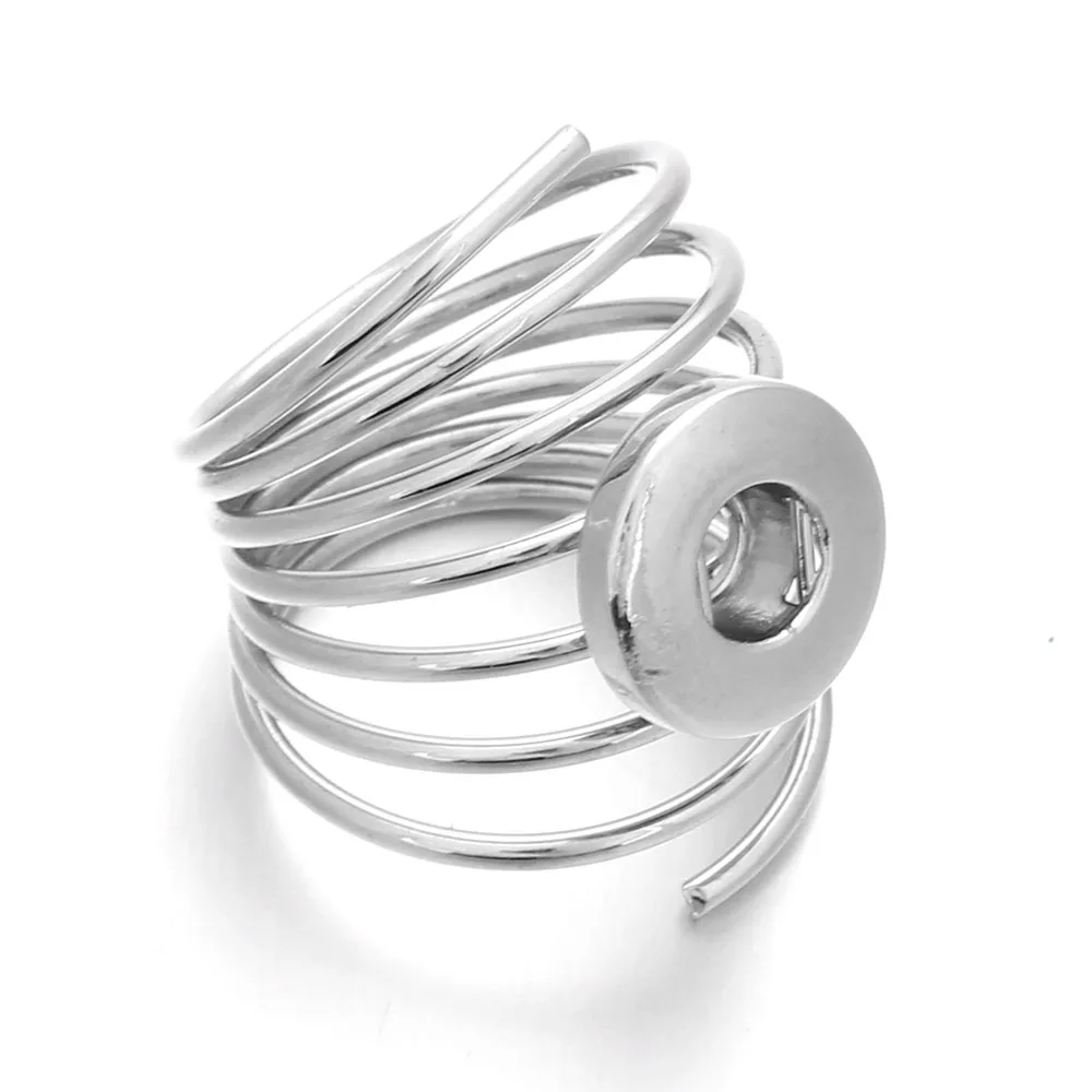 New Snap Ring for 12MM Button Jewelry Silver Color Women Men Rings DIY | Украшения и аксессуары