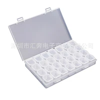28 slots nail art storage box plastic transparent display case organizer holder for nail diy rhinestone beads xq1697