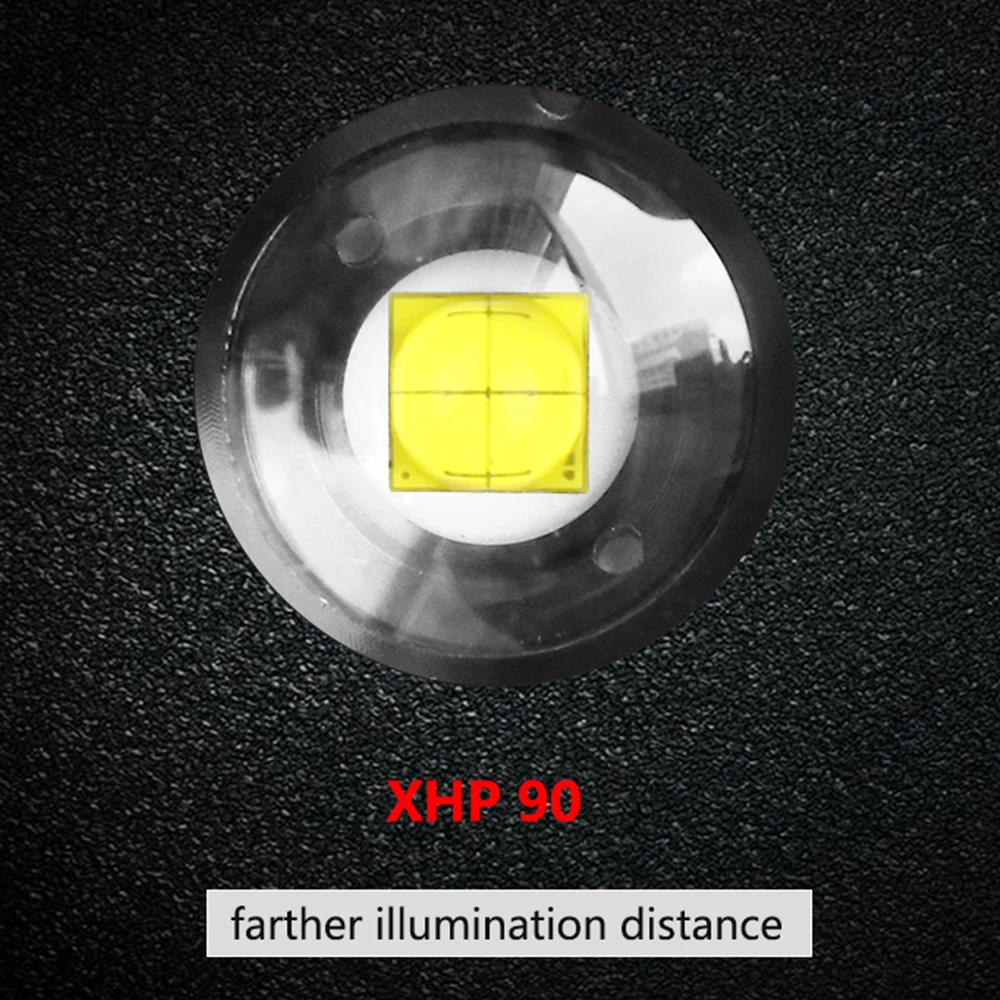 Супер яркий XHP90/70,2 светодиодный фонарик, супер мощный фонарь, USB лампа с зумом, фонарь с зумом, работающий от аккумулятора 18650 26650