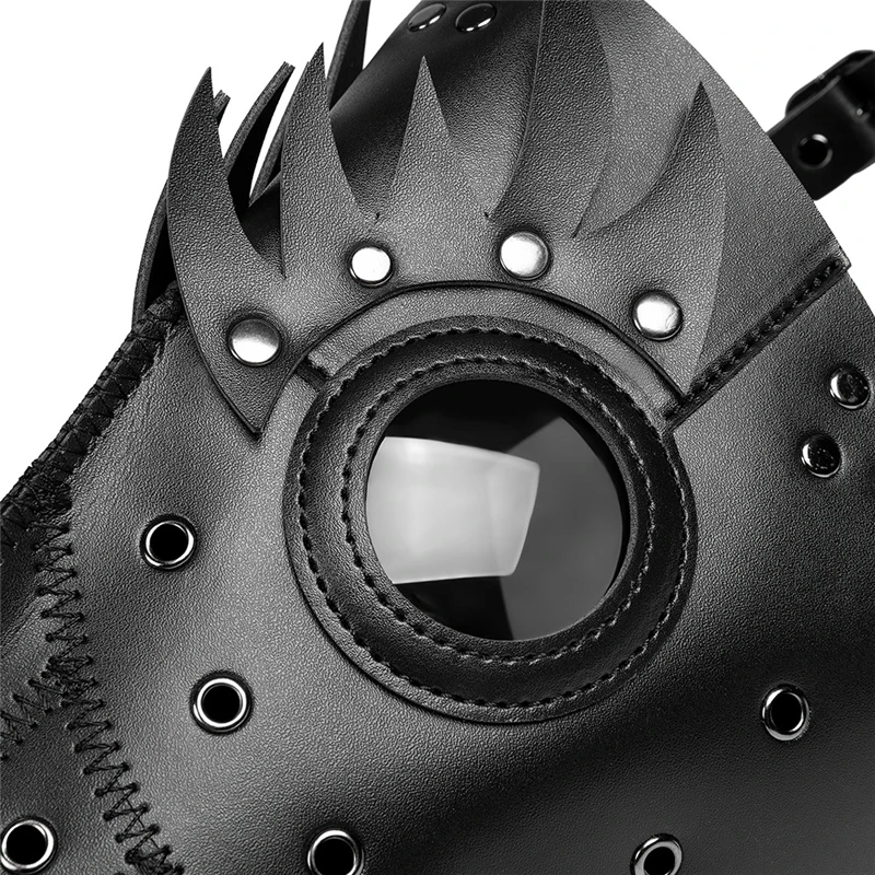 

2 Pcs Plague Doctor Mask Steam Punks Luxury PU Black Death Mask Plague Doctor Masque Halloween Cosplay Beak Prop Wholesale X2