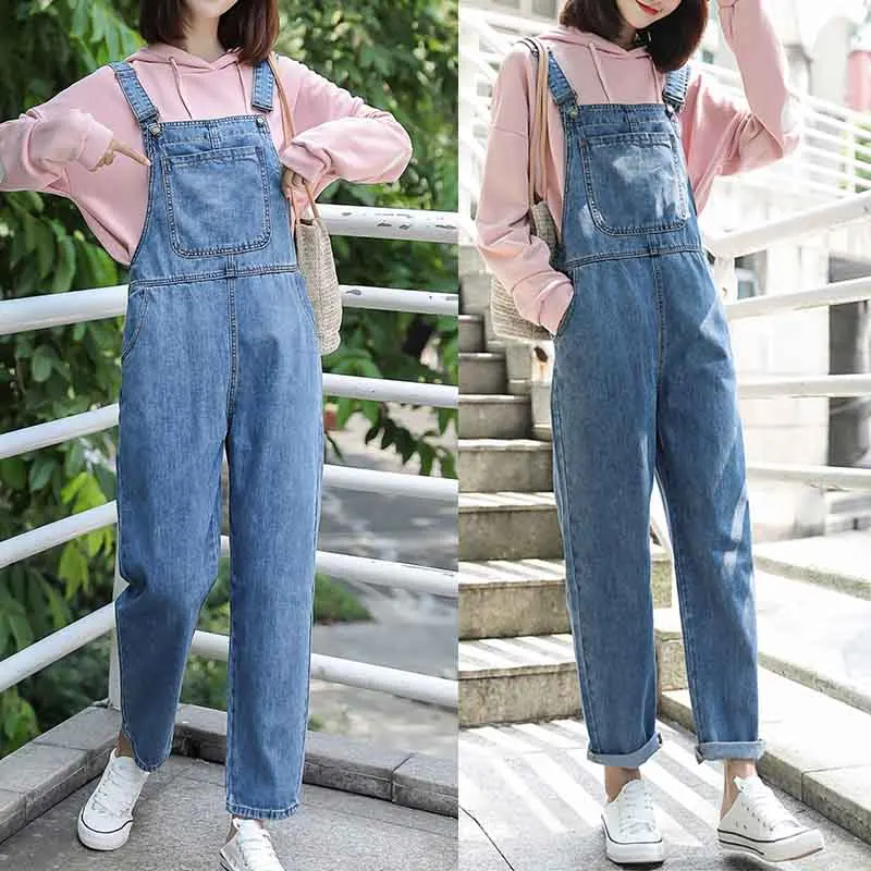 джинсовые комбинезон комбинезоны Женские Джинсовые Комбинезоны Свободные