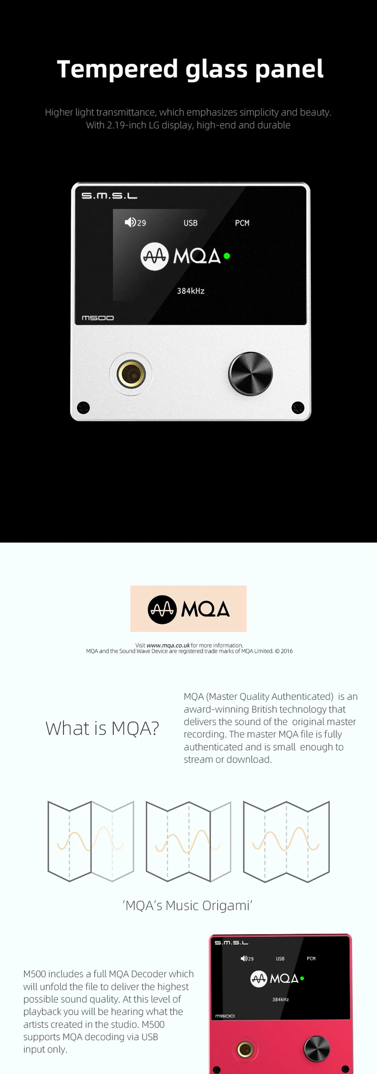 SMSL M500 MQA ES9038PRO HI-RES аудио USB DAC XMOS XU216 родные DSD DSD512 поддерживает DoP USB Оптический/коаксиальный с пультом дистанционного управления
