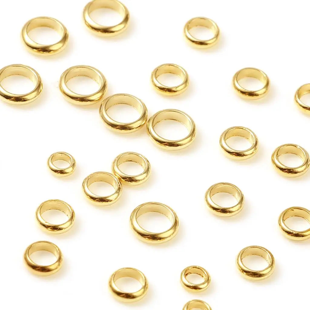 

10 PCs Copper Beads Gold Filled Round Beads Frames For DIY Jewelry Making Spacer Beads Charms Finding 3mm 4mm 5mm