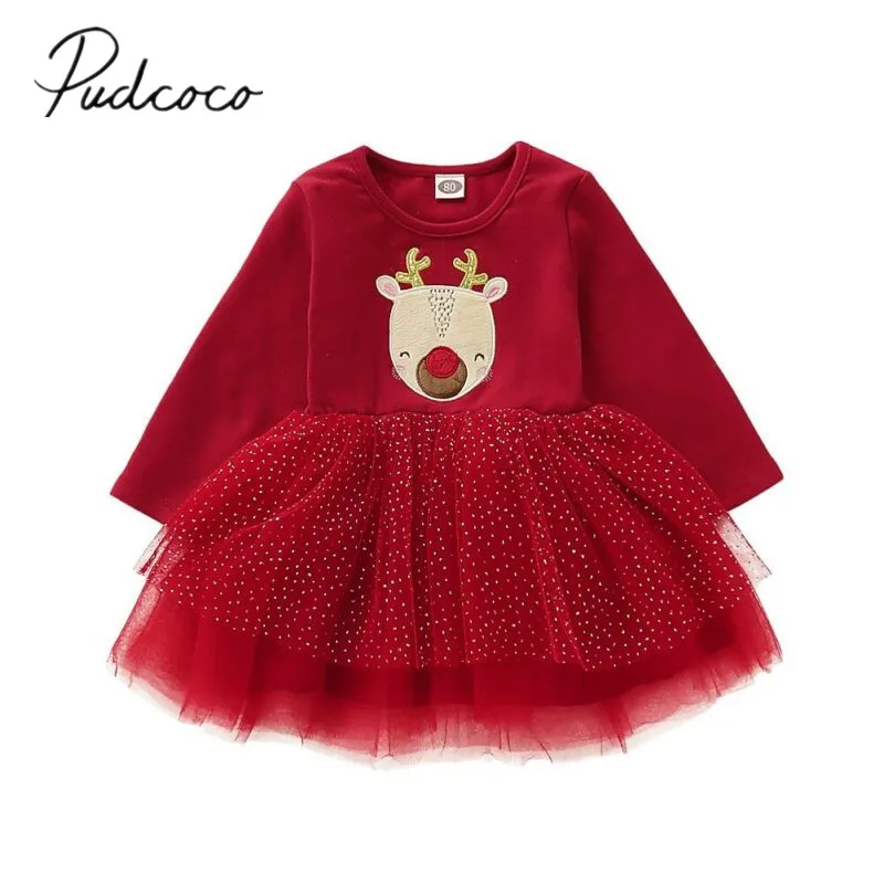 2019 детская одежда на весну и осень Рождественская для маленьких девочек