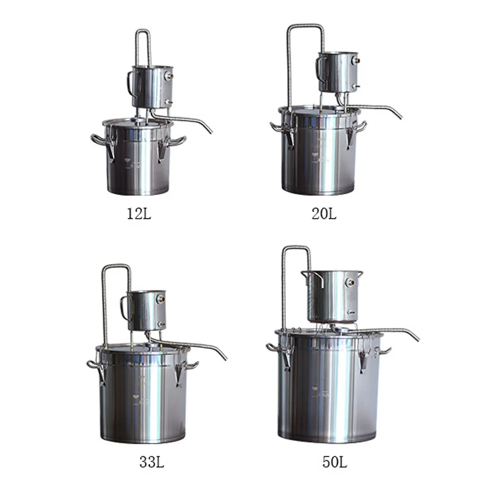 YUEWO 12-50L Самогонный аппарат из нержавеющей стали дистиллятор небольшой немедный дистиллированный ликер чистая роса бренди