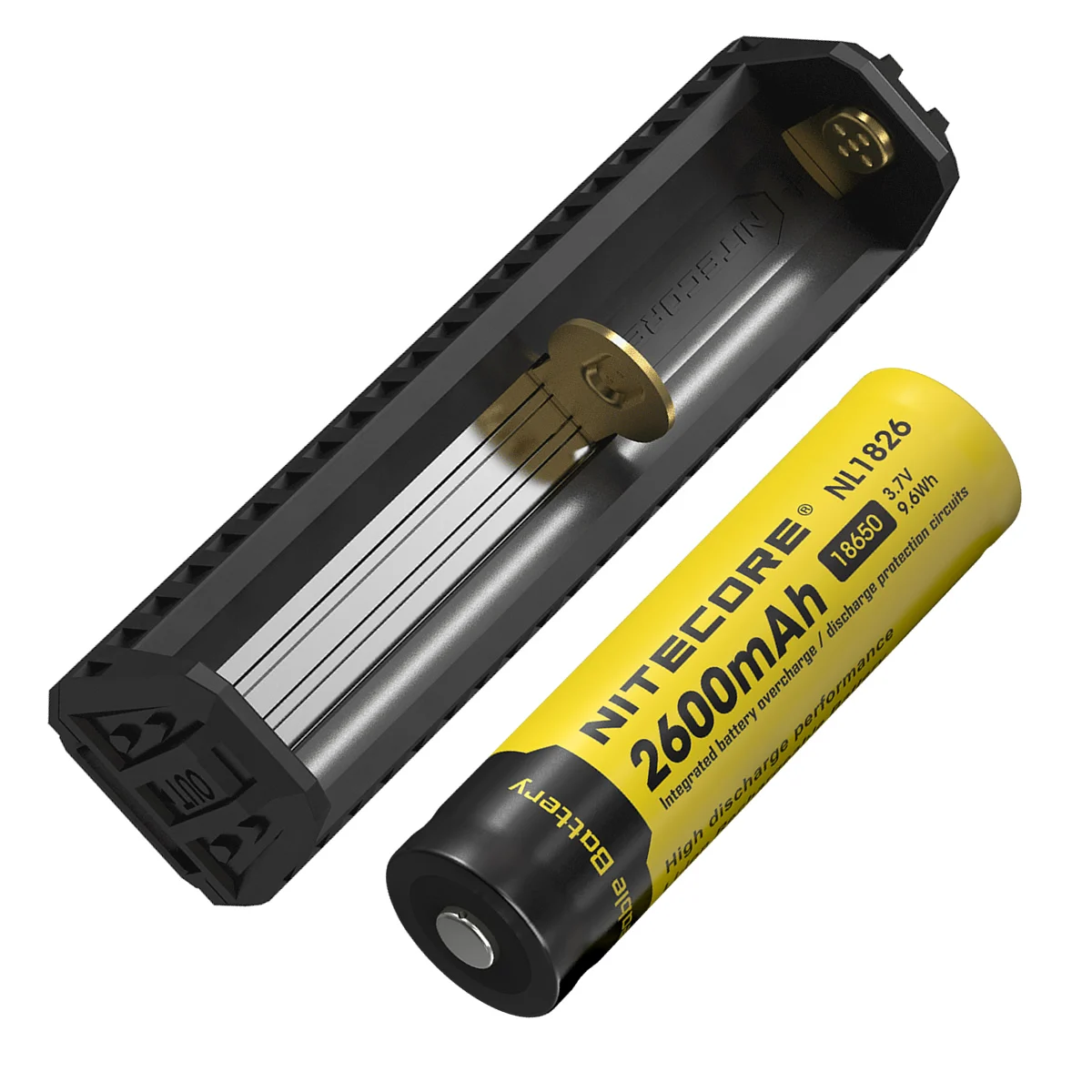 with 2600mah Battery NITECORE F1 гибкий внешний аккумулятор USB зарядное устройство Внешний дорожный адаптер питания умный литий-ионный IMR зарядное устройство - Цвет: with 2600mah Battery