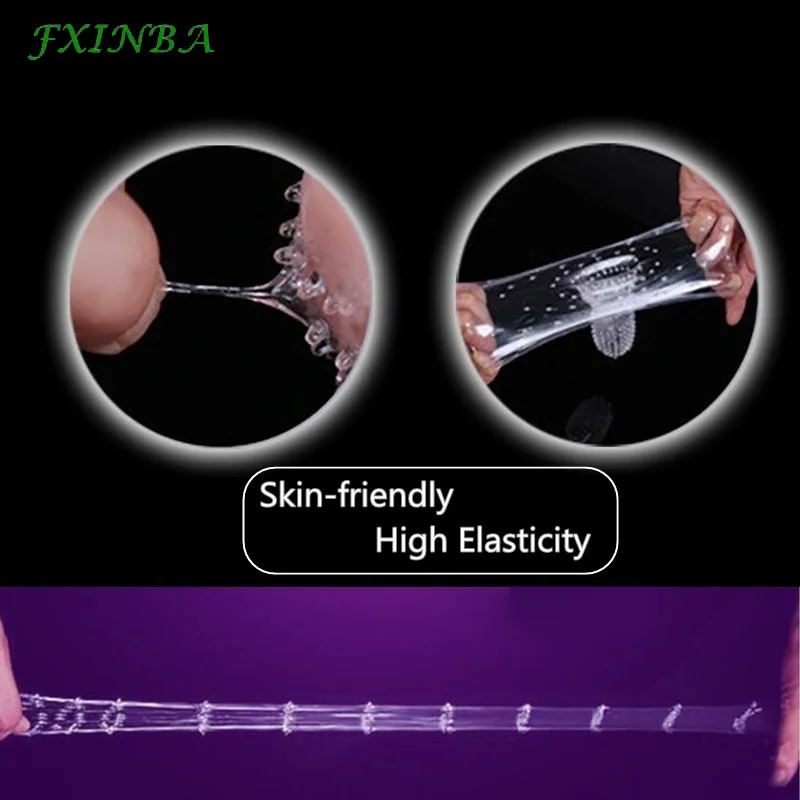 Расширитель для пениса FXINBA многоразовый презерватив с шипами увеличения мужской
