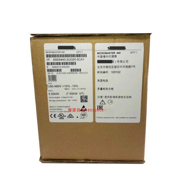 

Новый оригинальный 6SE6440-2UD25-5CA1 5.5KW380-480V инвертор 6SE6440-2UD25-5CA1 без точки фильтра