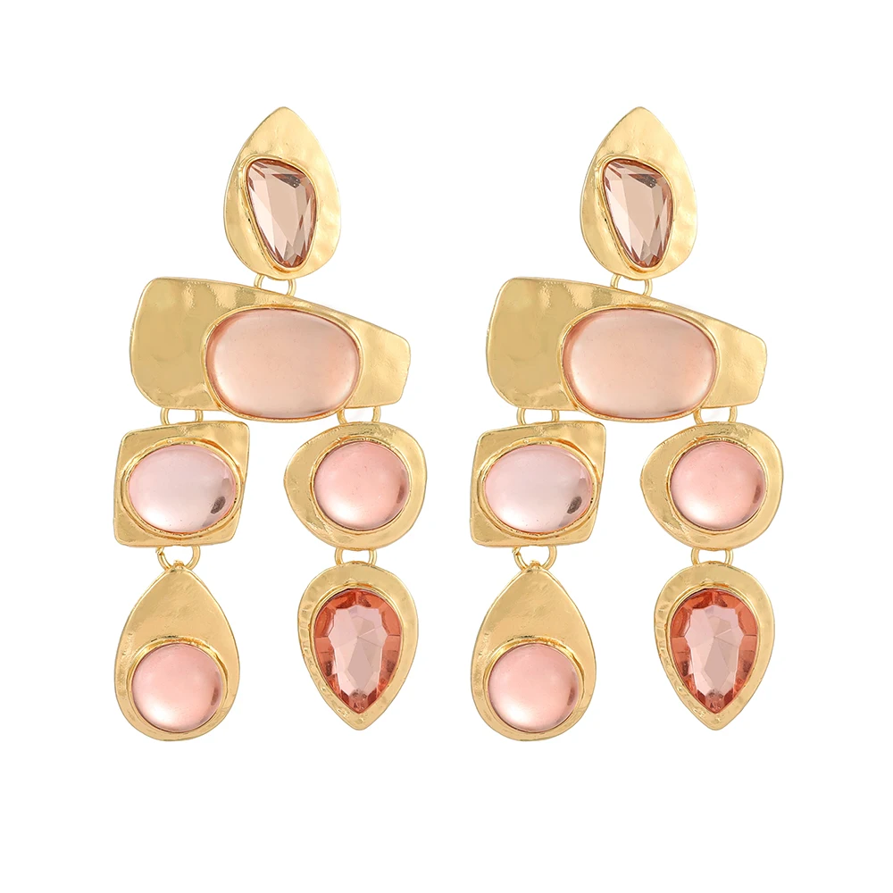 Новые розовые серьги Ztech для женщин ювелирные изделия большая круглая овальная