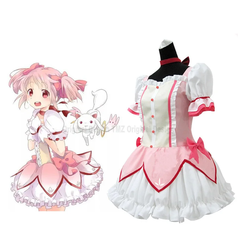 

Anime Puella Magi Madoka Magica Magical Girl Kaname Madoka Cosplay Costume Uniform Short Ball Maid Dress Halloween Costumes