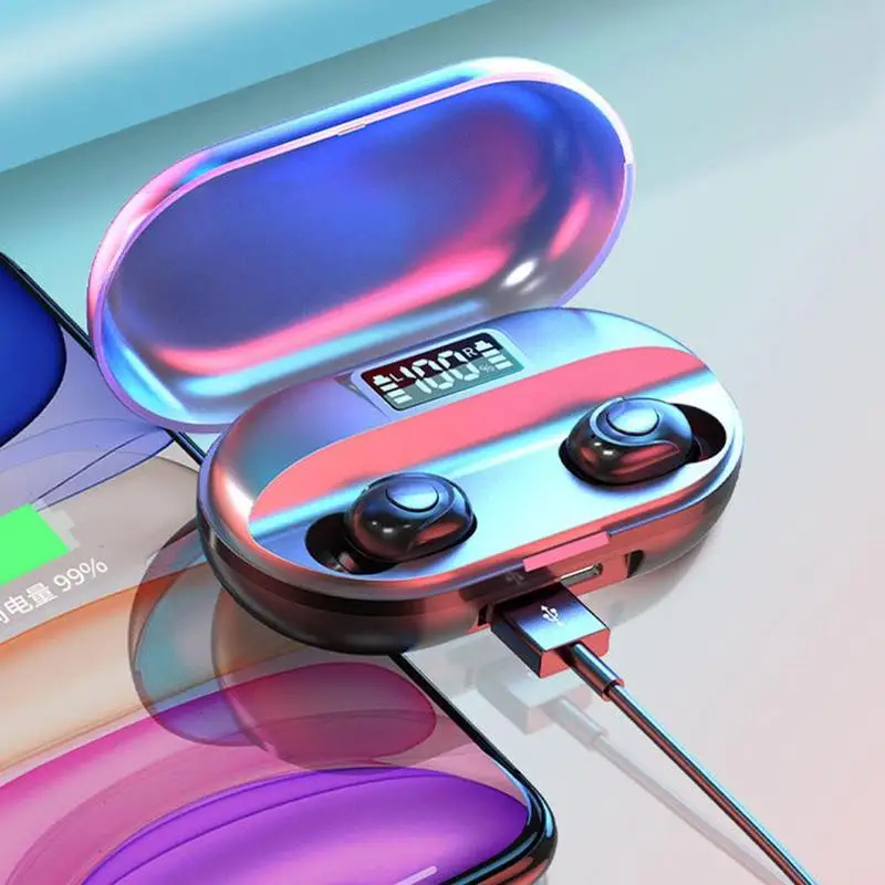 HiFi беспроводные наушники TWS Bluetooth 5 0 светодиодный цифровой дисплей стерео Спорт F6