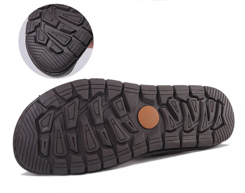 Сандалии мужские кожаные Уличная обувь Нескользящие повседневные летняя