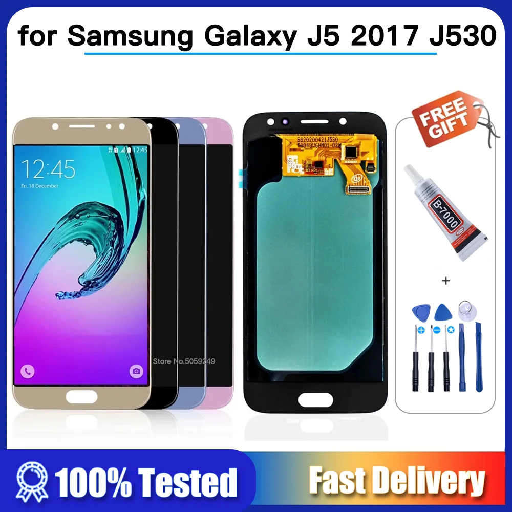 

Amoled LCD J530 For Samsung Galaxy J5 Pro 2017 SM-J530F J530M J5 Duos LCD Display Touch Screen Digitizer Assembly can Adjustable