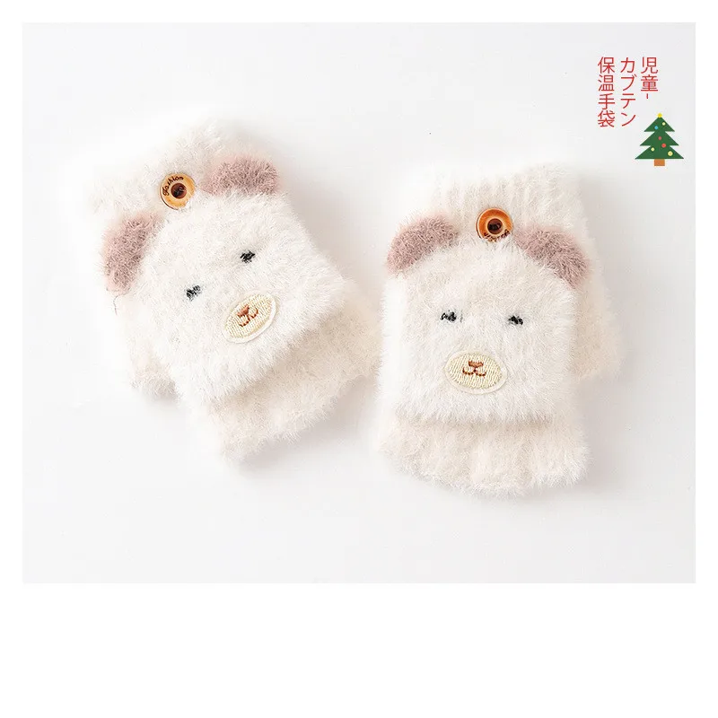 

Winter Knitted Children's Gloves 3-10 Years Warm Soft Wool Cartoons Kids Gloves Child Finger Baby Boys Girls Mittens
