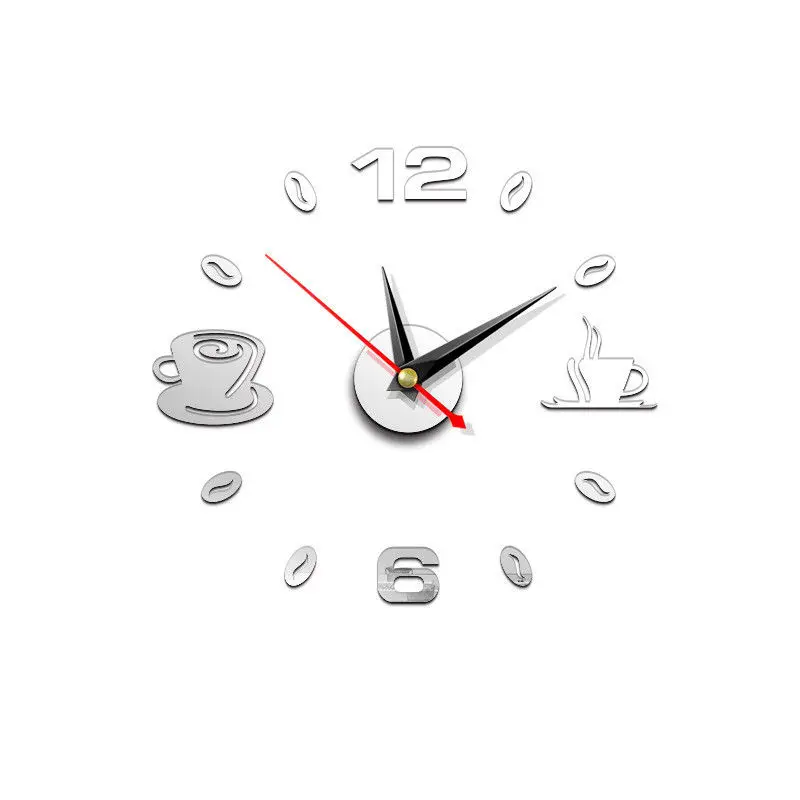 Настенные наклейки 3D с цифрами-часами сделай сам Зеркальные Стикеры для