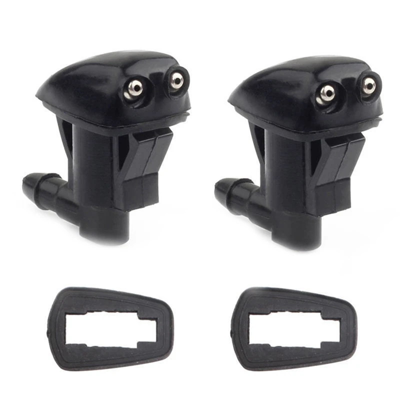 

2 шт. Универсальный двойной отверстие переднего лобового стекла Форсунка щетки стеклоочистителя черный авто передний омывателя ветрового ...