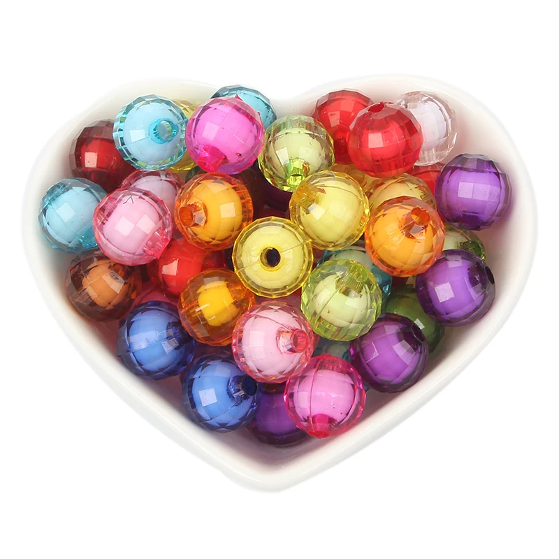 10-100Pcs Round Ball Clear Acrylic Double Bead For Jewelry Marking Diy Loose Spacer Bracelet Charm Finding | Украшения и