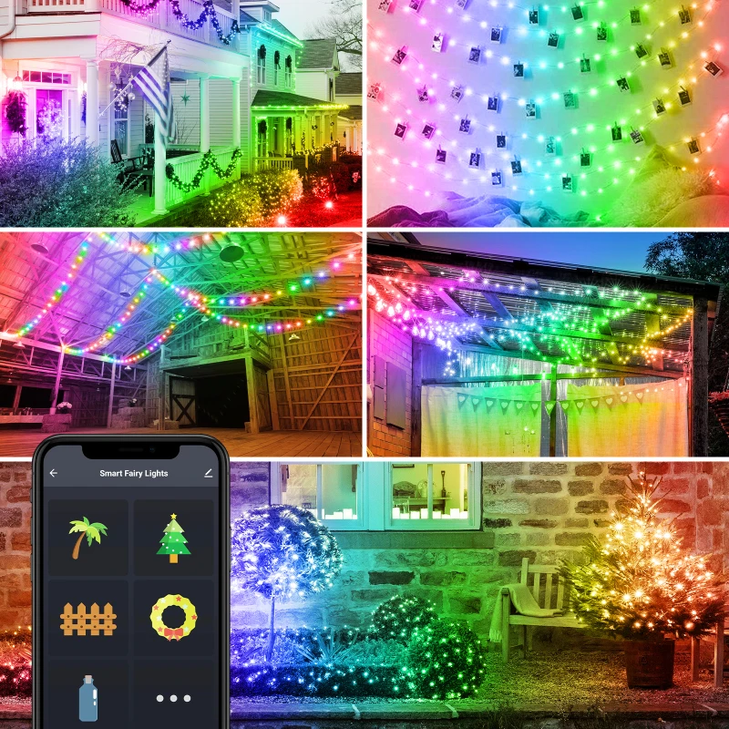 

IP65 WaterProof RGB Strip Light Remote Control Work With Alexa Google Home Tuya WiFi Smart Globe Fairy Lights