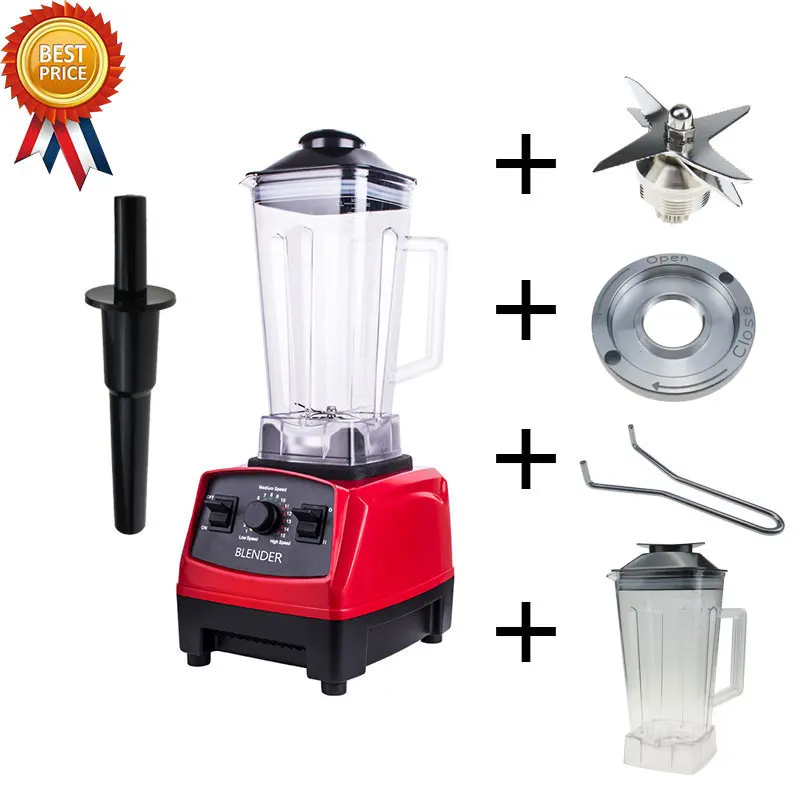 blade Fixed tool jar Сверхмощный коммерческий блендер, 2200 Вт, без бисфенола, встроенный таймер, Миксер для еды, профессиональная соковыжималка, машина для приготовления смузи и супов - Цвет: blade Fixed tool jar