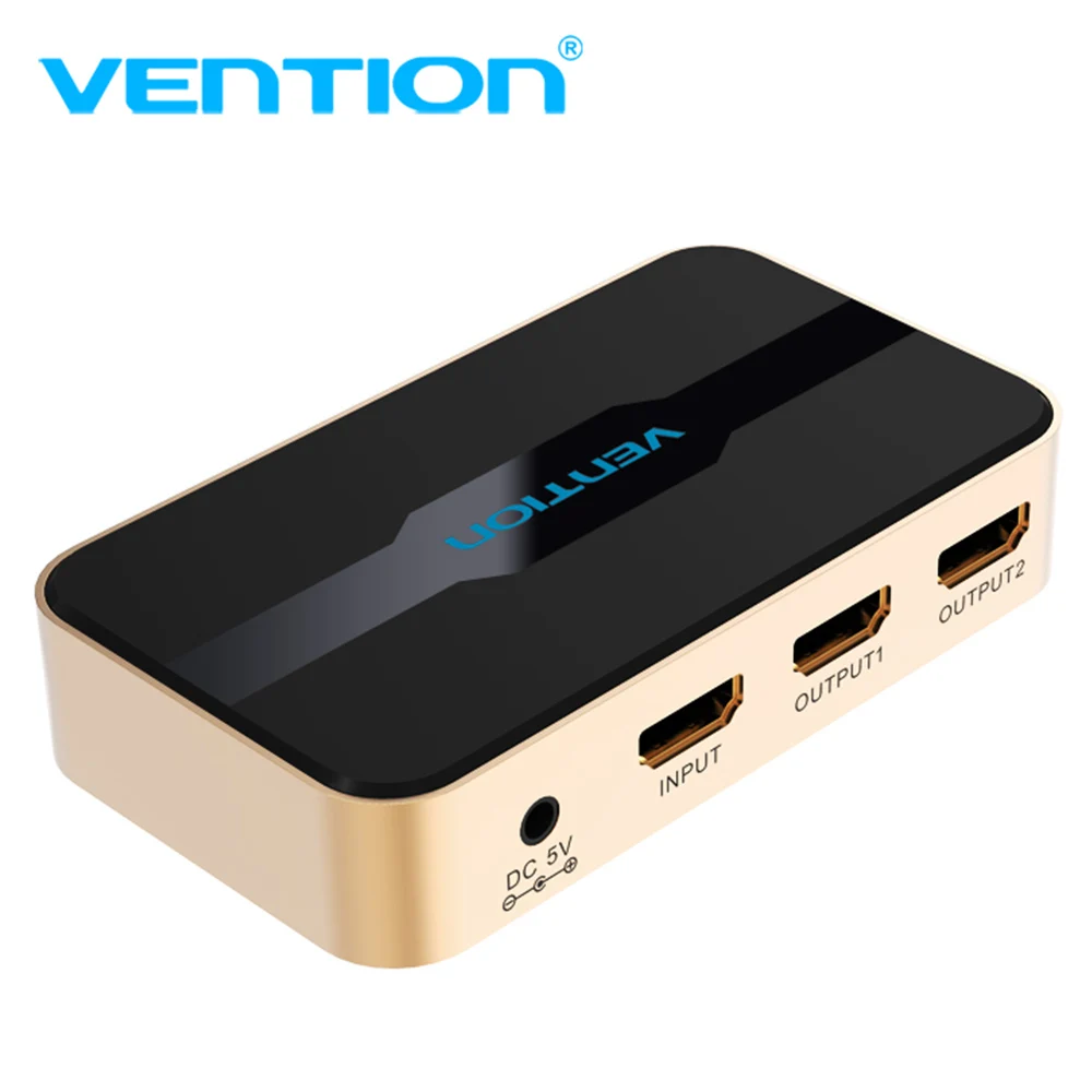 Vention HDMI сплиттер 1x2 4k 3D разветвитель переключатель адаптер 1 в 2 выход с питанием