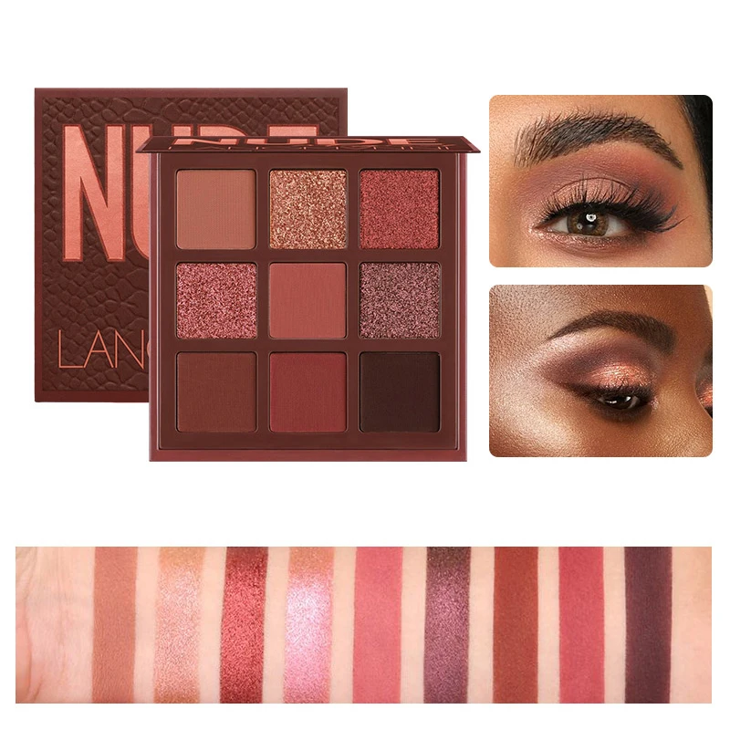 9 цветов s нюдовые тени для век Пудра макияжа Палитра матовые мерцающие