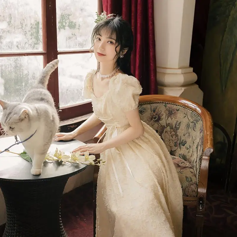 Женское винтажное платье во французском стиле элегантное новое летнее 2020 с