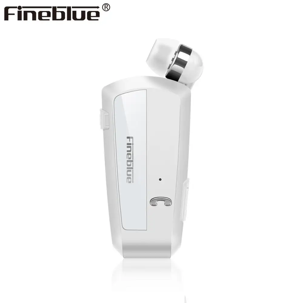 Белый Fineblue F990 10 шт. Беспроводная бизнес Bluetooth гарнитура спортивный драйвер наушники телескопические клип на стерео вкладыши вибрации класса люкс - Цвет: Белый