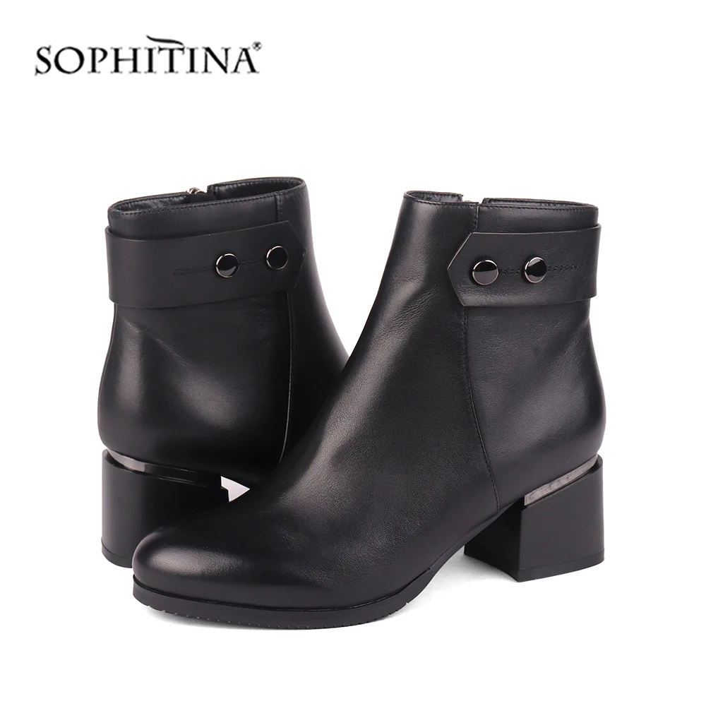 SOPHITINA/модные женские ботинки Высококачественная обувь ручной работы из