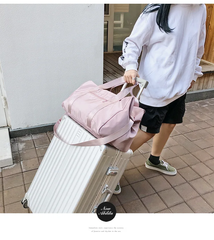 Women Training Handbags Female Short-Distance Duffel Package Large Capacity Folding Storage Fitness Waterproof Bag Waterproof