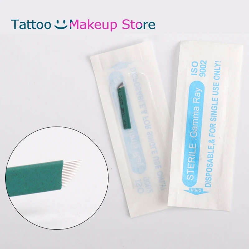 

50Pcs micro blade 50pcs Knife Sets Tattoo Green 18pin Micro Blending Tattoo Needles Accessories Recycling Blades Disposable Pin