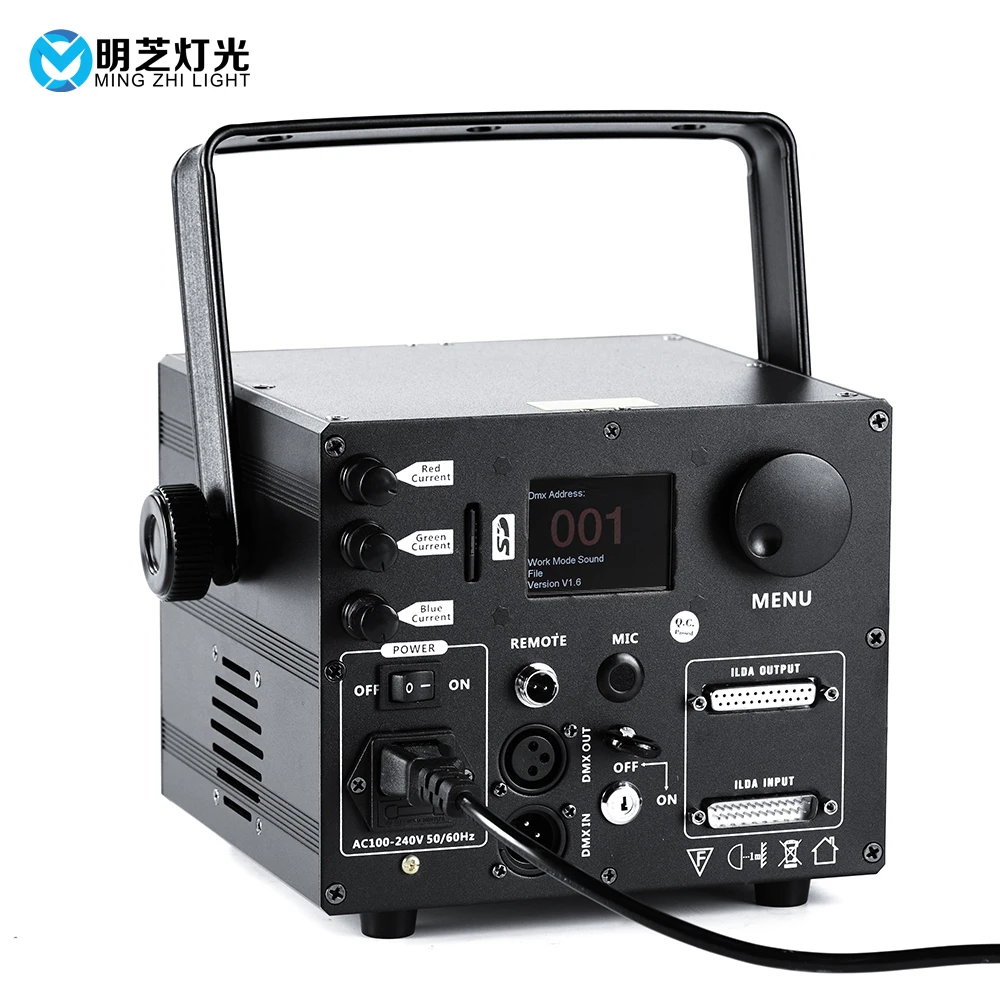Лазерный прожектор Mingzhi с узором RGB сценическое освещение со звуковой активацией