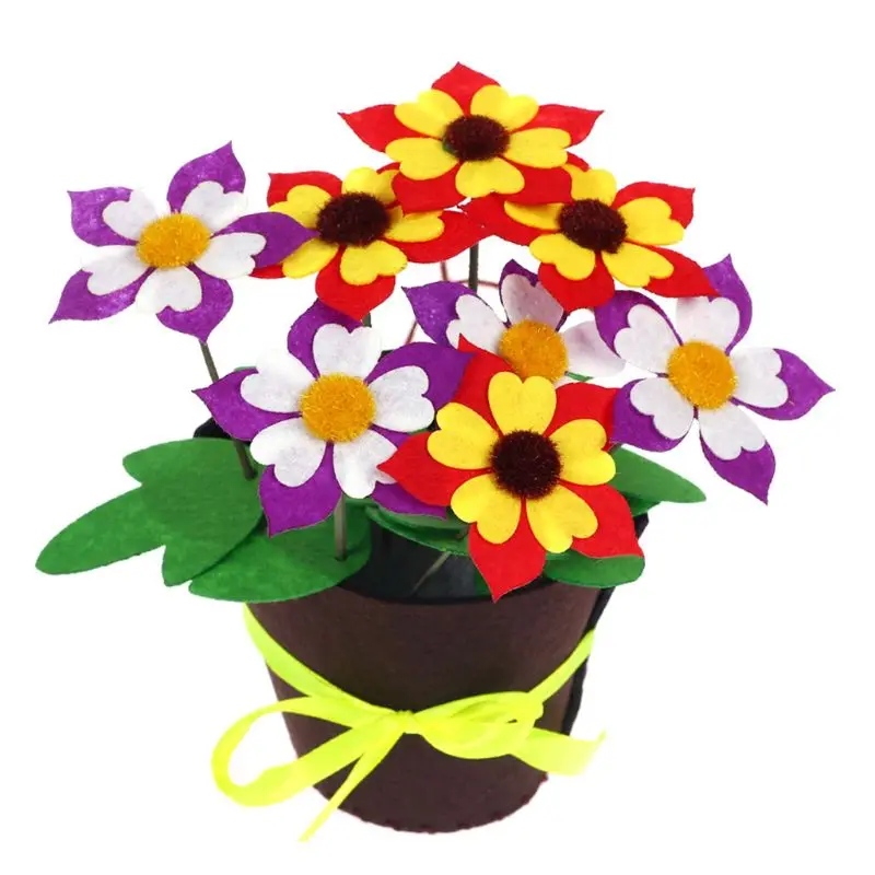 

C5AF DIY Felt Toy Creative Toys for Kids Children Educational Crafts DIY Flower Pot Potted Plant