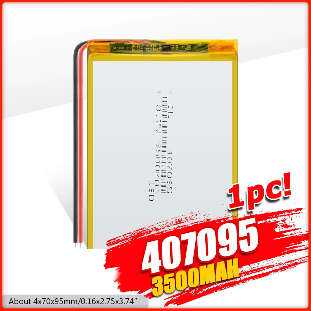 

YCDC 407095 Battery 3500mAH Li-ion Tablet pc battery For 7,8,9 inch tablet 3.7V Polymer lithiumion Battery With High Quality