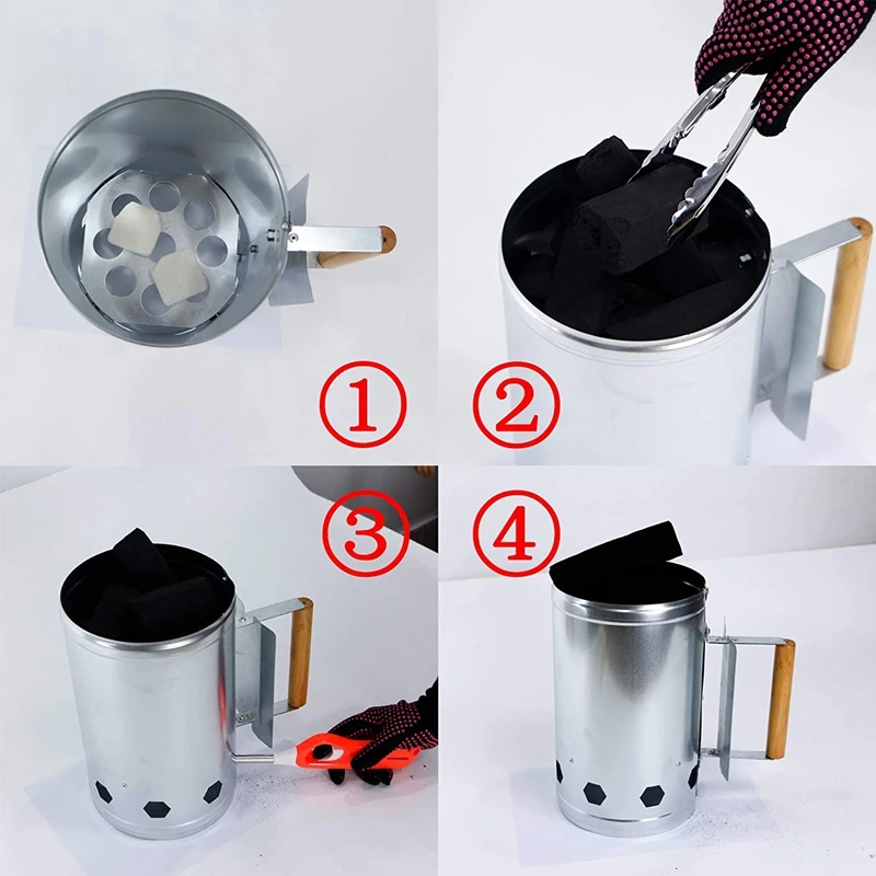 Stainless Steel Charcoal Barrels Igniting Carbon Barbecue Igniter Outdoor Barrel | Спорт и развлечения