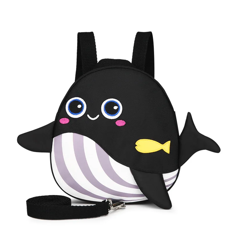 Милый детский рюкзак на лямках с рисунком Кита нейлоновый цветной ремнем для