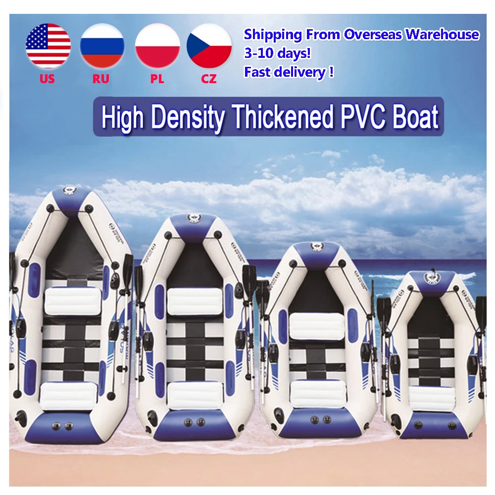 

PVC Inflatable Boat 3 Layer Inflatable Fishing Boats Laminated Wear-Resistant Kayak Boats For 2-6 Person Kayak Rowing Canoe