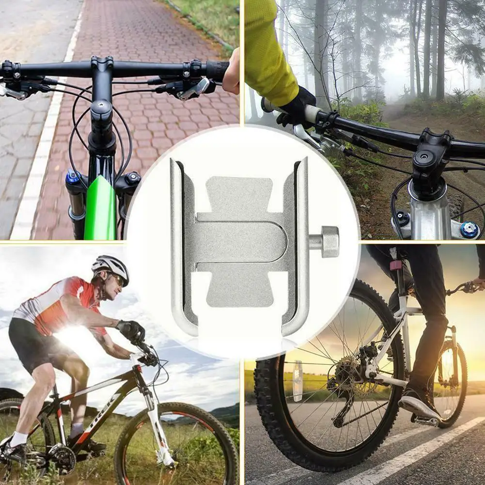 

New Universal Alumnium Alloy Metal Phone Holder Bicycle Mounted Bracket Cellphone Phone Rear Handle Motorcycle Holder Bar M C4w8