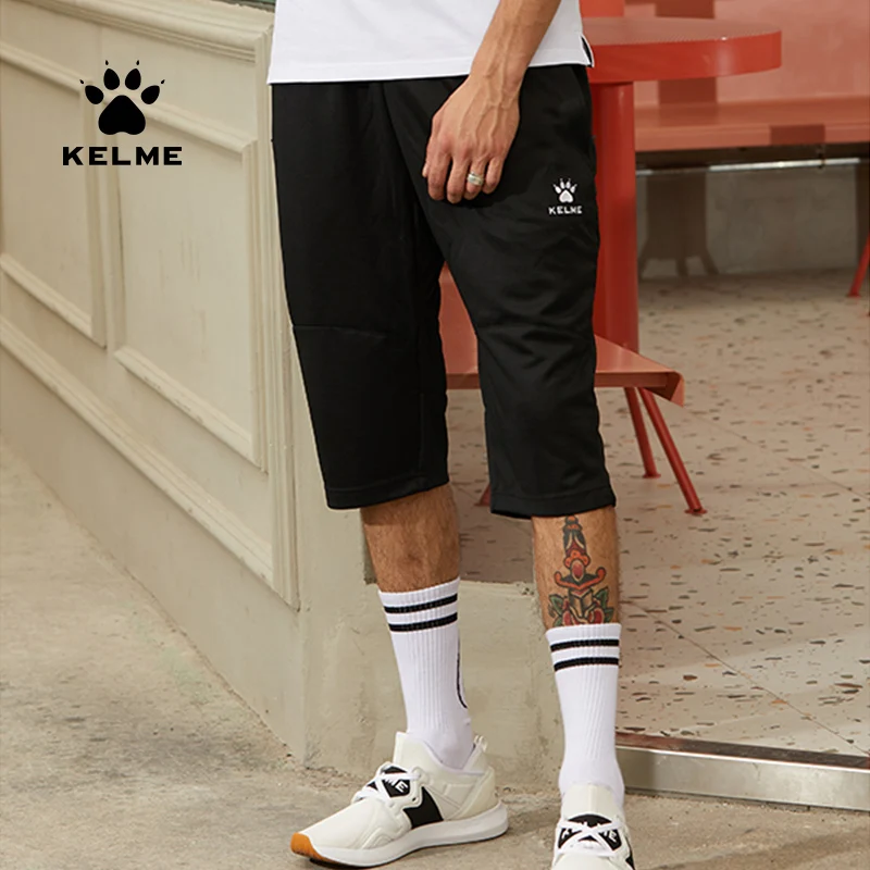 

KELME Men's Running Pants Soccer Training Shorts Elasticity Football Sweatpants Jogging Gym Cropped Pants Breathable K15Z432