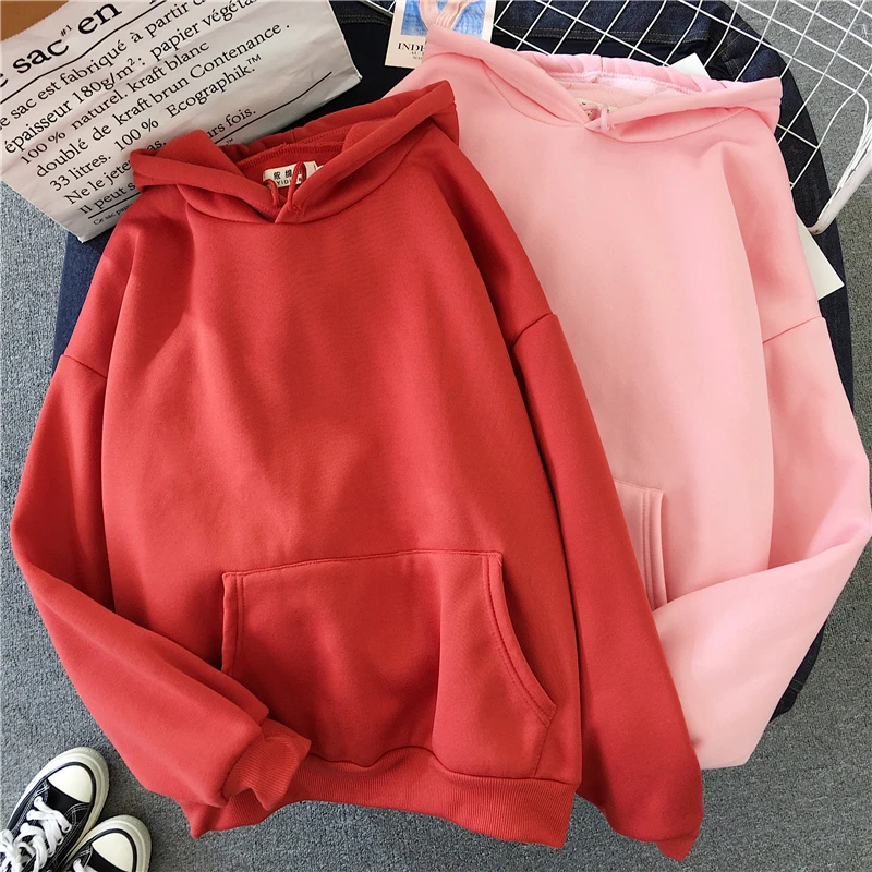 Модное толстое Свободное пальто оверсайз с капюшоном однотонная Толстовка 6